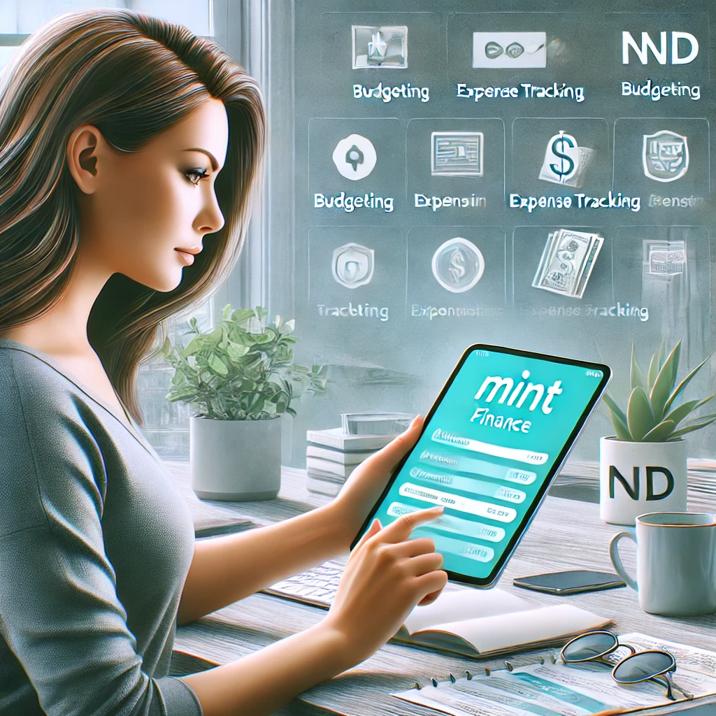 pessoe utilizando o app mint